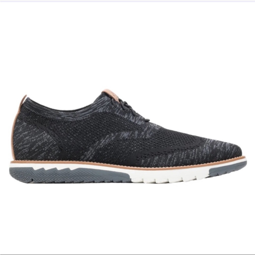 NIB Hush Puppies Expert Wing Tip Black & Grey Knit Oxford Sneaker Size 15 Wide